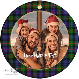 Scottish Murray of Atholl Modern Tartan Ornament - Personalized Two Sided Family Christmas Photo Ceramic Ornament Scottish Plaid Tartan Plaid - ScotsTee - scotstee.com