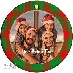 Scottish Middleton Modern Tartan Ornament - Personalized Two Sided Family Christmas Photo Ceramic Ornament Scottish Plaid Tartan Plaid - ScotsTee - scotstee.com