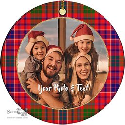 Scottish MacRae Modern Tartan Ornament - Personalized Two Sided Family Christmas Photo Ceramic Ornament Scottish Plaid Tartan Plaid - ScotsTee - scotstee.com