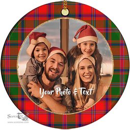 Scottish Stewart of Appin Modern Tartan Ornament - Personalized Two Sided Family Christmas Photo Ceramic Ornament Scottish Plaid Tartan Plaid - ScotsTee - scotstee.com