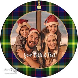 Scottish Watson Modern Tartan Ornament - Personalized Two Sided Family Christmas Photo Ceramic Ornament Scottish Plaid Tartan Plaid - ScotsTee - scotstee.com