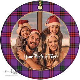 Scottish Montgomery Modern Tartan Ornament - Personalized Two Sided Family Christmas Photo Ceramic Ornament Scottish Plaid Tartan Plaid - ScotsTee - scotstee.com