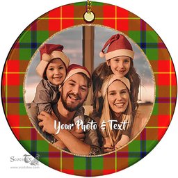 Scottish Turnbull Dress Tartan Ornament - Personalized Two Sided Family Christmas Photo Ceramic Ornament Scottish Plaid Tartan Plaid - ScotsTee - scotstee.com