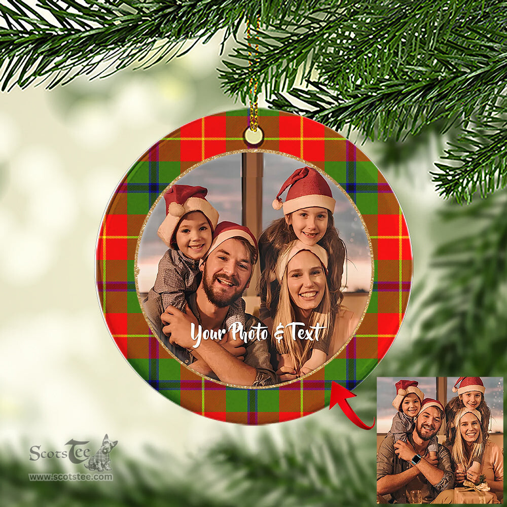 Scottish Turnbull Dress Tartan Ornament - Personalized Two Sided Family Christmas Photo Ceramic Ornament Scottish Plaid Tartan Plaid - ScotsTee - scotstee.com