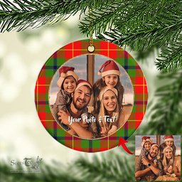 Scottish Turnbull Dress Tartan Ornament - Personalized Two Sided Family Christmas Photo Ceramic Ornament Scottish Plaid Tartan Plaid - ScotsTee - scotstee.com