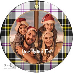 Scottish MacPherson Dress Modern Tartan Ornament - Personalized Two Sided Family Christmas Photo Ceramic Ornament Scottish Plaid Tartan Plaid - ScotsTee - scotstee.com