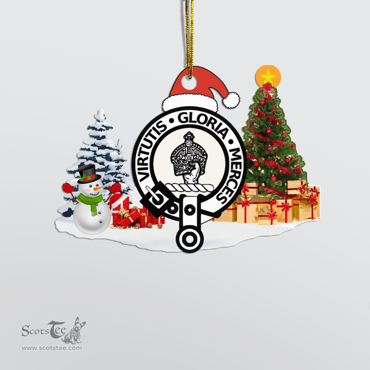 Scottish Donnachaidh Clan Crest Tartan Christmas Ornament Scottish Plaid Tartan Plaid - ScotsTee - scotstee.com