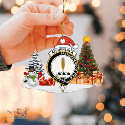 Scottish Auchinleck Clan Crest Tartan Christmas Ornament Scottish Plaid Tartan Plaid - ScotsTee - scotstee.com