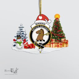 Scottish Binning (of Wallifoord) Clan Crest Tartan Christmas Ornament Scottish Plaid Tartan Plaid - ScotsTee - scotstee.com
