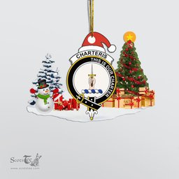 Scottish Charteris (Earl of Wemyss) Clan Crest Tartan Christmas Ornament Scottish Plaid Tartan Plaid - ScotsTee - scotstee.com