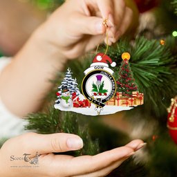 Scottish Gow (of Skeoch) Clan Crest Tartan Christmas Ornament Scottish Plaid Tartan Plaid - ScotsTee - scotstee.com