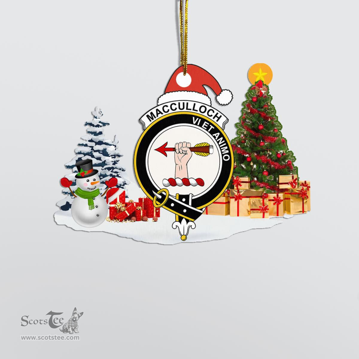 Scottish MacCulloch (McCulloch) Clan Crest Tartan Christmas Ornament Scottish Plaid Tartan Plaid - ScotsTee - scotstee.com