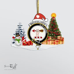 Scottish MacCulloch (McCulloch) Clan Crest Tartan Christmas Ornament Scottish Plaid Tartan Plaid - ScotsTee - scotstee.com