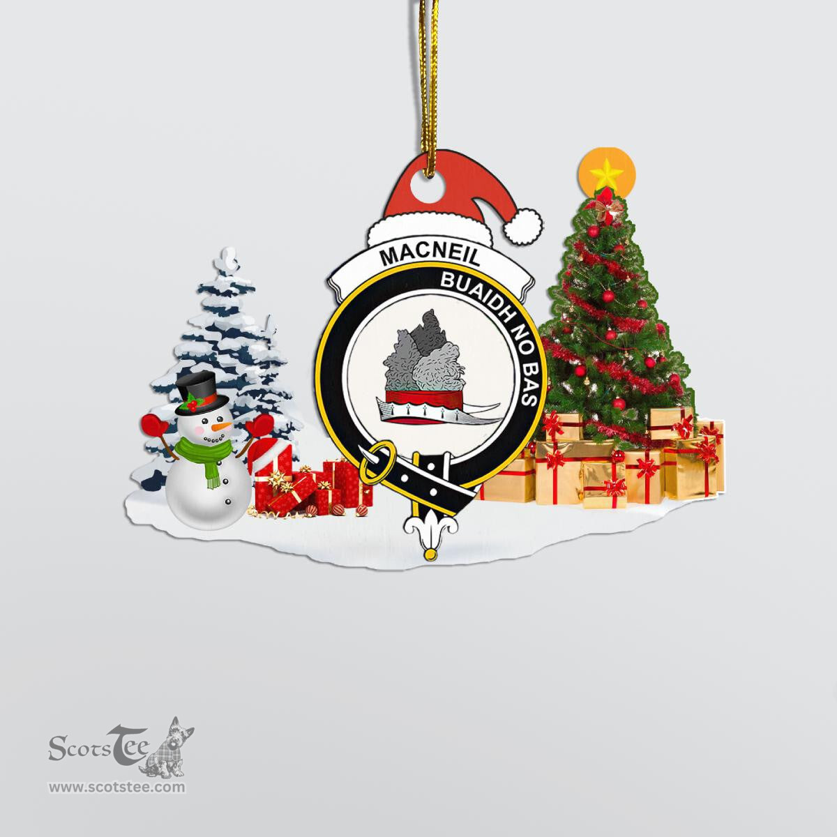 Scottish MacNeil of Barra Clan Crest Tartan Christmas Ornament Scottish Plaid Tartan Plaid - ScotsTee - scotstee.com