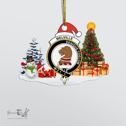 Scottish Melville Clan Crest Tartan Christmas Ornament Scottish Plaid Tartan Plaid - ScotsTee - scotstee.com