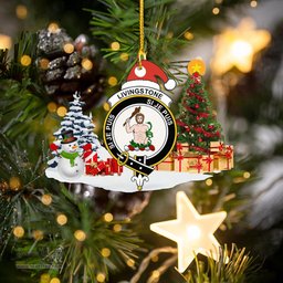 Scottish Livingstone Clan Crest Tartan Christmas Ornament Scottish Plaid Tartan Plaid - ScotsTee - scotstee.com