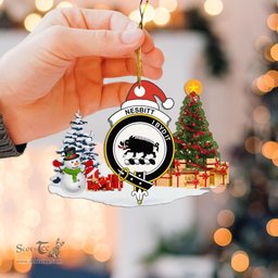 Scottish Nesbitt (or Nisbet) Clan Crest Tartan Christmas Ornament Scottish Plaid Tartan Plaid - ScotsTee - scotstee.com
