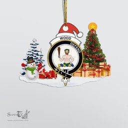 Scottish Wood Clan Crest Tartan Christmas Ornament Scottish Plaid Tartan Plaid - ScotsTee - scotstee.com
