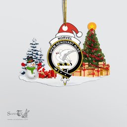 Scottish Norvel (or Norvill) Clan Crest Tartan Christmas Ornament Scottish Plaid Tartan Plaid - ScotsTee - scotstee.com