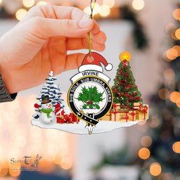 Scottish Irvine Of Bonshaw Clan Crest Tartan Christmas Ornament Scottish Plaid Tartan Plaid - ScotsTee - scotstee.com