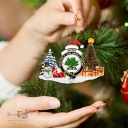 Scottish Irvine Of Bonshaw Clan Crest Tartan Christmas Ornament Scottish Plaid Tartan Plaid - ScotsTee - scotstee.com