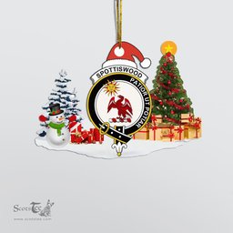 Scottish Spottiswood Clan Crest Tartan Christmas Ornament Scottish Plaid Tartan Plaid - ScotsTee - scotstee.com