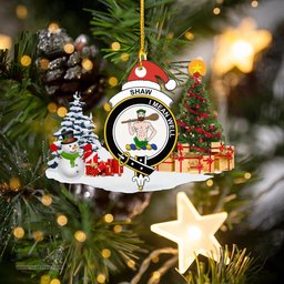 Scottish Shaw (or Schaw) of Sauchie Clan Crest Tartan Christmas Ornament Scottish Plaid Tartan Plaid - ScotsTee - scotstee.com