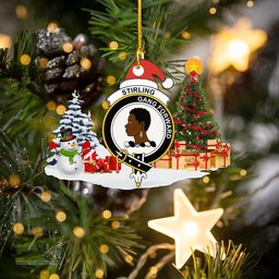 Scottish Stirling (of Keir) Clan Crest Tartan Christmas Ornament Scottish Plaid Tartan Plaid - ScotsTee - scotstee.com