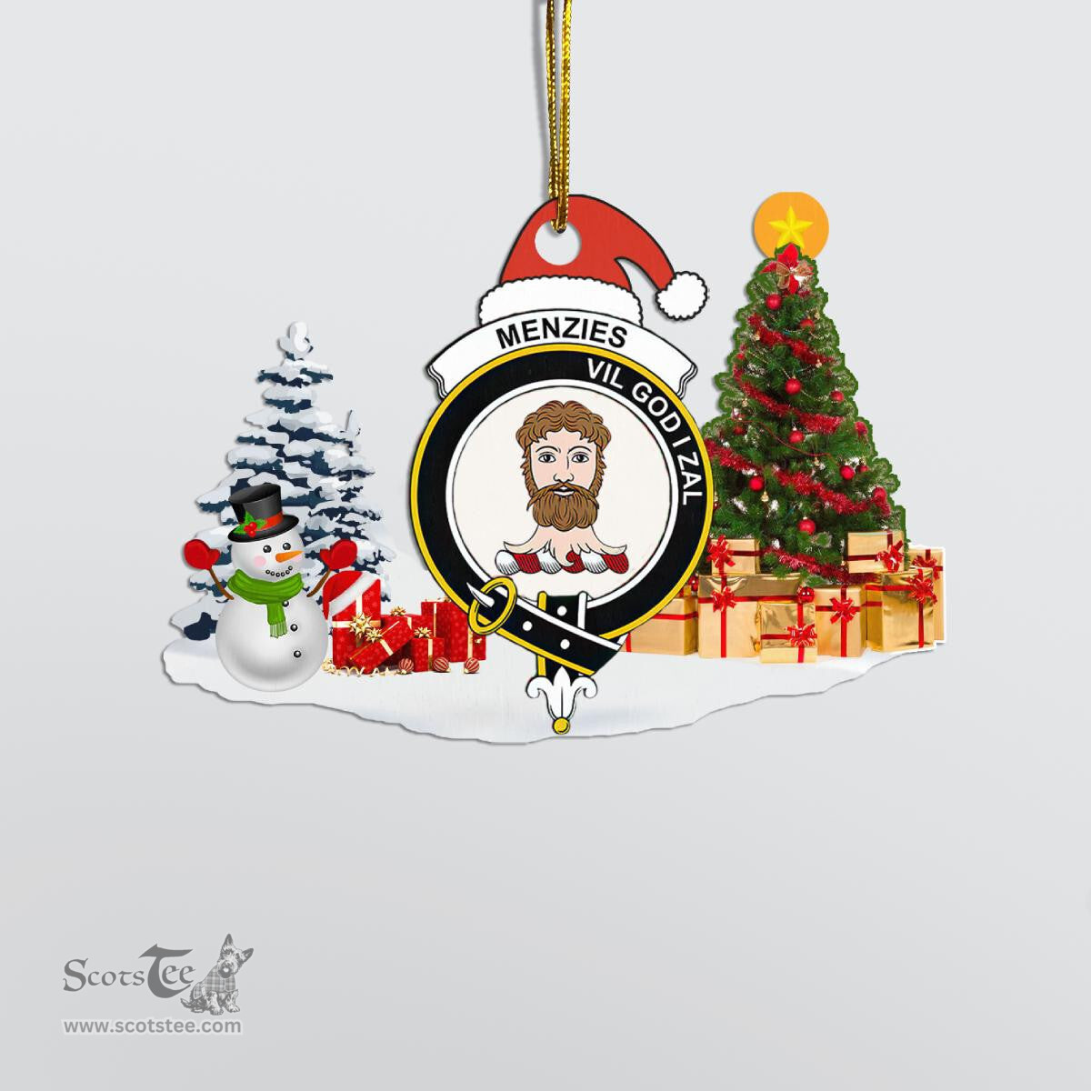 Scottish Menzies Clan Crest Tartan Christmas Ornament Scottish Plaid Tartan Plaid - ScotsTee - scotstee.com