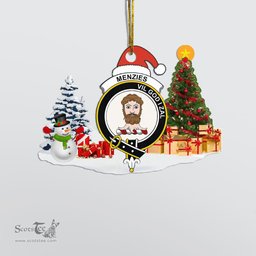 Scottish Menzies Clan Crest Tartan Christmas Ornament Scottish Plaid Tartan Plaid - ScotsTee - scotstee.com