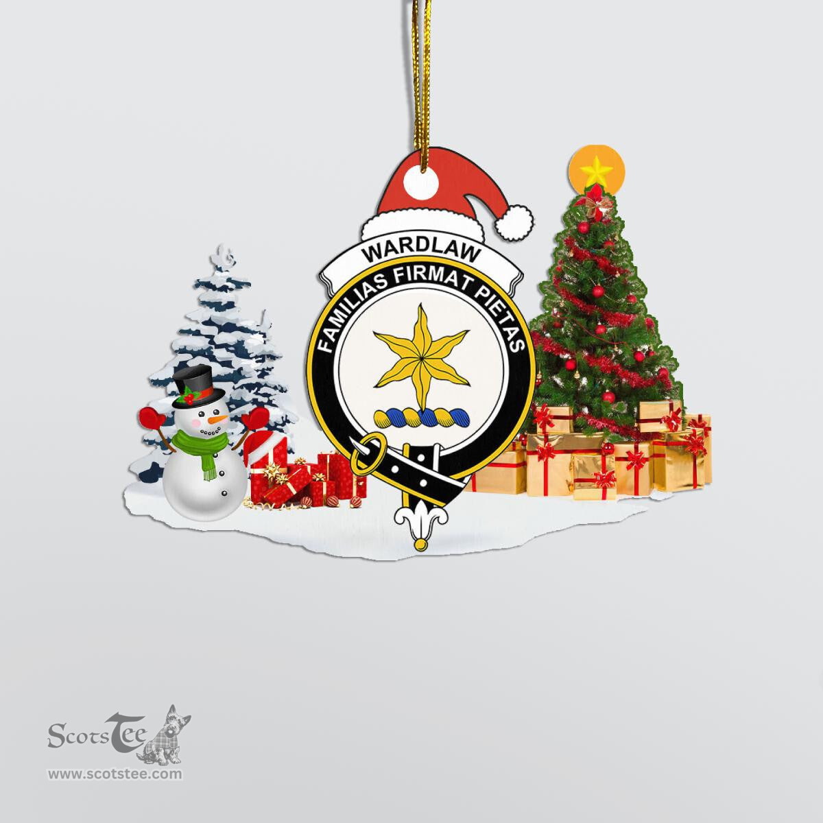 Scottish Wardlaw Clan Crest Tartan Christmas Ornament Scottish Plaid Tartan Plaid - ScotsTee - scotstee.com