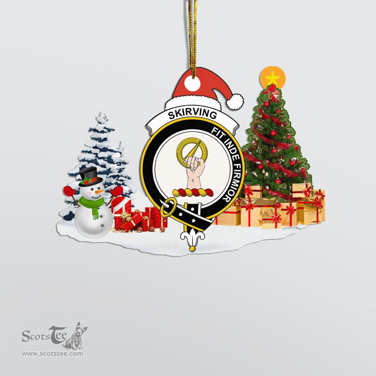 Scottish Skirving Clan Crest Tartan Christmas Ornament Scottish Plaid Tartan Plaid - ScotsTee - scotstee.com