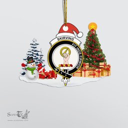Scottish Skirving Clan Crest Tartan Christmas Ornament Scottish Plaid Tartan Plaid - ScotsTee - scotstee.com