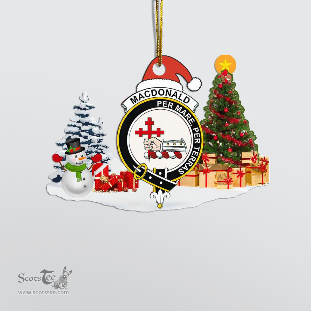 Scottish MacDonald of Sleat Clan Crest Tartan Christmas Ornament Scottish Plaid Tartan Plaid - ScotsTee - scotstee.com