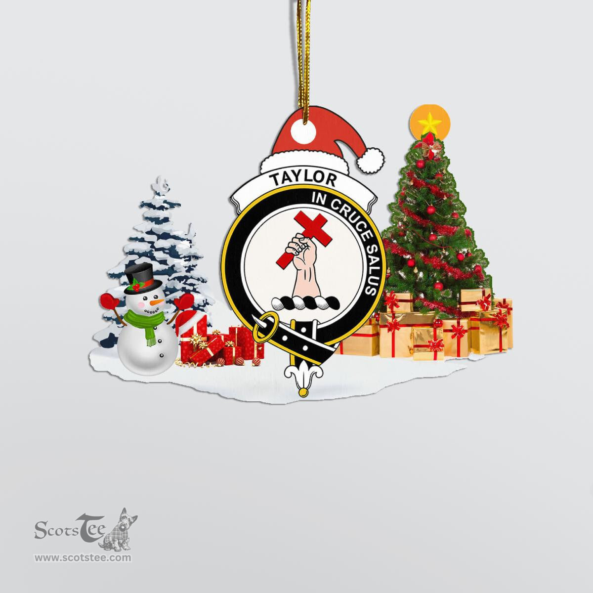 Scottish Taylor (or Tailyour) Clan Crest Tartan Christmas Ornament Scottish Plaid Tartan Plaid - ScotsTee - scotstee.com