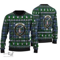 Scottish MacRae Hunting Ancient Clan Crest Tartan Ugly Christmas Sweater - Plaid Family Ugly Sweater Scottish Plaid Tartan Plaid - ScotsTee - scotstee.com