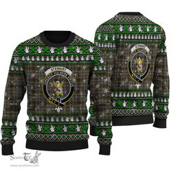 Scottish Stewart Hunting Weathered Clan Crest Tartan Ugly Christmas Sweater - Plaid Family Ugly Sweater Scottish Plaid Tartan Plaid - ScotsTee - scotstee.com