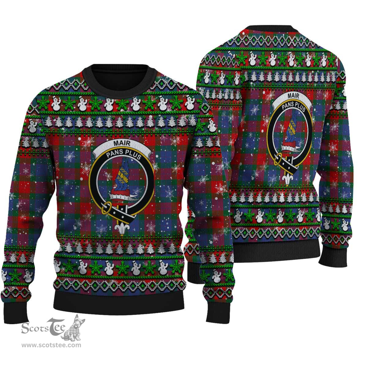 Scottish Mar Clan Crest Tartan Ugly Christmas Sweater - Plaid Family Ugly Sweater Scottish Plaid Tartan Plaid - ScotsTee - scotstee.com
