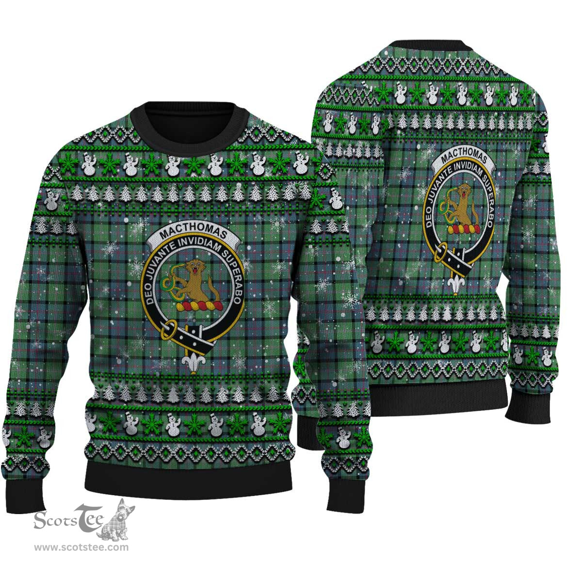 Scottish MacThomas Ancient Clan Crest Tartan Ugly Christmas Sweater - Plaid Family Ugly Sweater Scottish Plaid Tartan Plaid - ScotsTee - scotstee.com