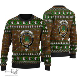 Scottish Seton Hunting Modern Clan Crest Tartan Ugly Christmas Sweater - Plaid Family Ugly Sweater Scottish Plaid Tartan Plaid - ScotsTee - scotstee.com
