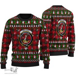 Scottish Wallace Weathered Clan Crest Tartan Ugly Christmas Sweater - Plaid Family Ugly Sweater Scottish Plaid Tartan Plaid - ScotsTee - scotstee.com
