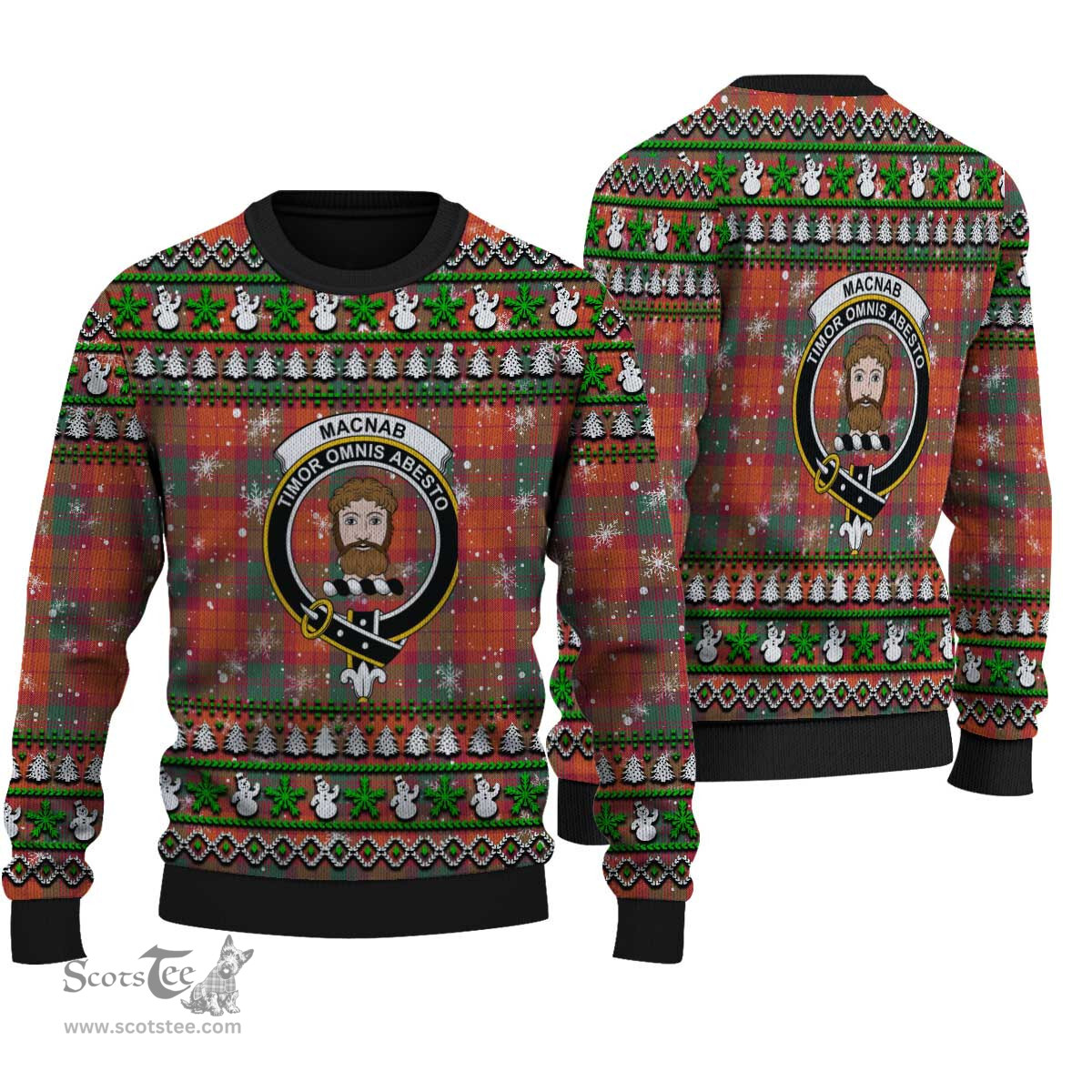 Scottish MacNab Ancient Clan Crest Tartan Ugly Christmas Sweater - Plaid Family Ugly Sweater Scottish Plaid Tartan Plaid - ScotsTee - scotstee.com