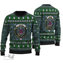 Scottish Ogilvie Hunting Ancient Clan Crest Tartan Ugly Christmas Sweater - Plaid Family Ugly Sweater Scottish Plaid Tartan Plaid - ScotsTee - scotstee.com
