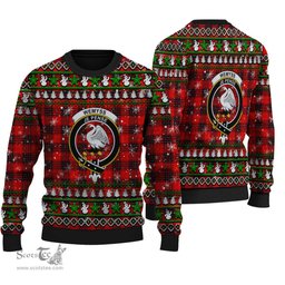 Scottish Wemyss Modern Clan Crest Tartan Ugly Christmas Sweater - Plaid Family Ugly Sweater Scottish Plaid Tartan Plaid - ScotsTee - scotstee.com