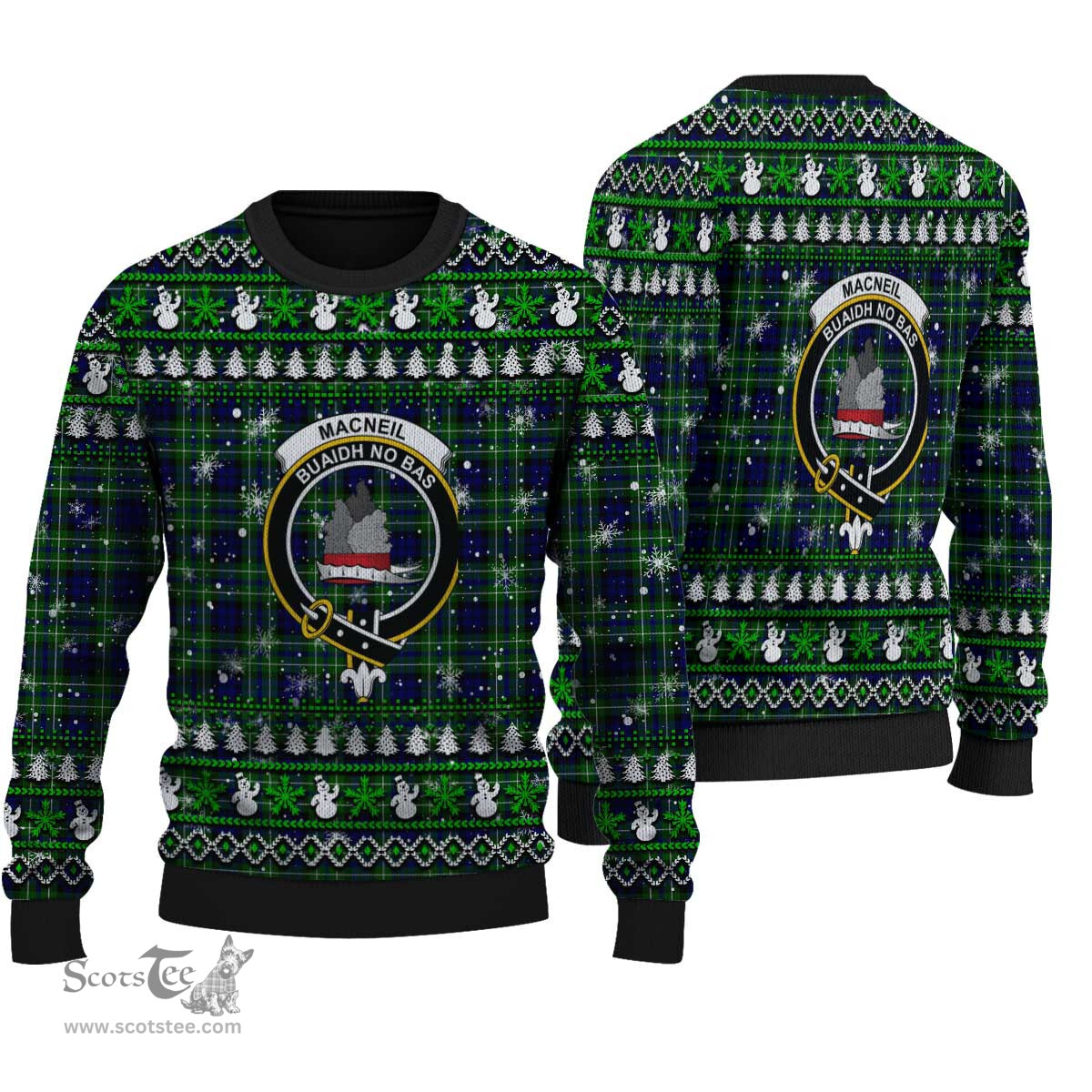 Scottish MacNeil of Colonsay Modern Clan Crest Tartan Ugly Christmas Sweater - Plaid Family Ugly Sweater Scottish Plaid Tartan Plaid - ScotsTee - scotstee.com
