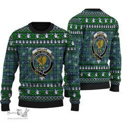 Scottish Sinclair Hunting Ancient Clan Crest Tartan Ugly Christmas Sweater - Plaid Family Ugly Sweater Scottish Plaid Tartan Plaid - ScotsTee - scotstee.com