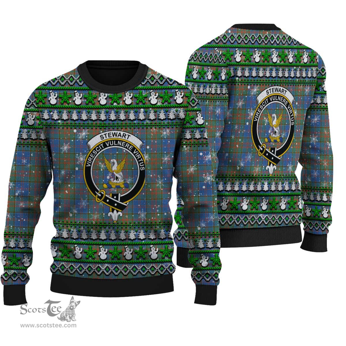 Scottish Stewart of Appin Hunting Ancient Clan Crest Tartan Ugly Christmas Sweater - Plaid Family Ugly Sweater Scottish Plaid Tartan Plaid - ScotsTee - scotstee.com