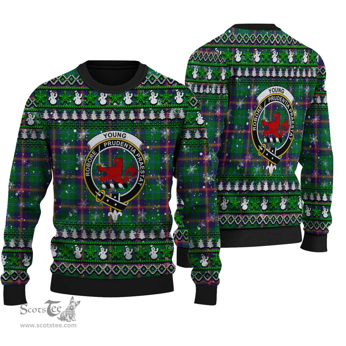 Scottish Young Modern Clan Crest Tartan Ugly Christmas Sweater - Plaid Family Ugly Sweater Scottish Plaid Tartan Plaid - ScotsTee - scotstee.com