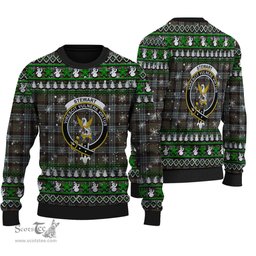 Scottish Stewart Old Weathered Clan Crest Tartan Ugly Christmas Sweater - Plaid Family Ugly Sweater Scottish Plaid Tartan Plaid - ScotsTee - scotstee.com