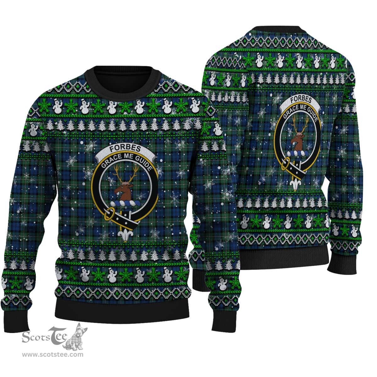 Scottish Forbes Ancient Clan Crest Tartan Ugly Christmas Sweater - Plaid Family Ugly Sweater Scottish Plaid Tartan Plaid - ScotsTee - scotstee.com